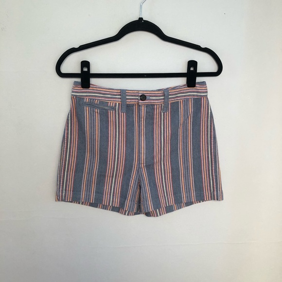 Madewell Rainbow Striped Emmett High Waist Shorts - Picture 2 of 6